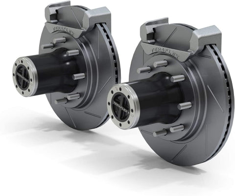 JK Front 8-Lug Full-Float Locking Hub Conversion Kit w/ Performance Slotted Rotors - Moab Outfitters